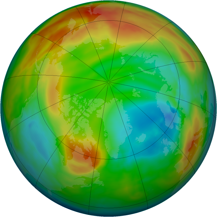 Arctic ozone map for 27 January 2005